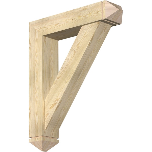 Ekena Millwork Traditional Arts and Crafts Rough Sawn Bracket w/ Offset Brace, Douglas Fir, 8"W x 36"D x 44"H BKT0806X36X44TRA03RDF - main